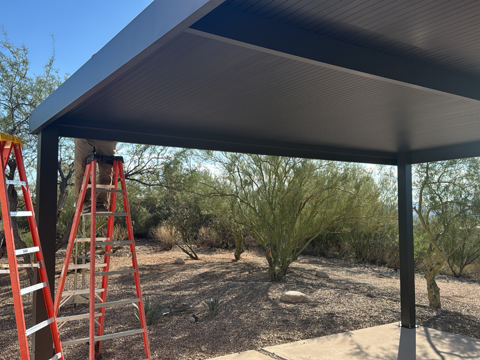 AI-enhanced patio photo editing before and after