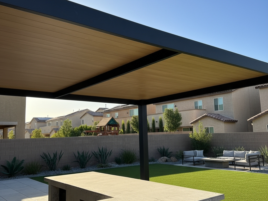 AI-enhanced patio photo editing before and after